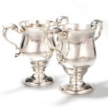 A PAIR OF GEORGE III IRISH SILVER TWO-HANDLED CUPS