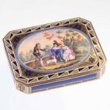 A FINE RUSSIAN GOLD AND ENAMEL SNUFF BOX, BY PIERRE THEREMIN, ST PETERSBURG, 1800