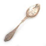 AN ELIZABETH II SILVER 'BIRTH RECORD' SPOON