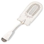 A GEORGE III SILVER FISH SLICE