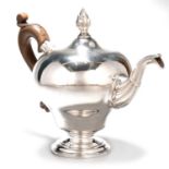 A GEORGE III SCOTTISH SILVER TEAPOT