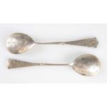 A PAIR OF LATE 19TH CENTURY RUSSIAN 84 ZOLOTNIK SILVER SPOONS