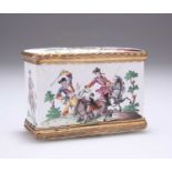 A RARE GERMAN ENAMEL DOUBLE-OPENING SNUFF BOX, FREDERICK THE GREAT, CIRCA 1730