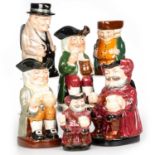 A GROUP OF SIX ROYAL DOULTON TOBY JUGS