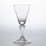 A DUTCH ARMORIAL WINE GLASS, 18TH CENTURY