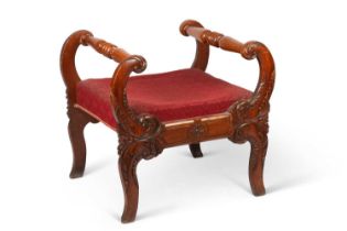 A 19TH CENTURY OAK STOOL