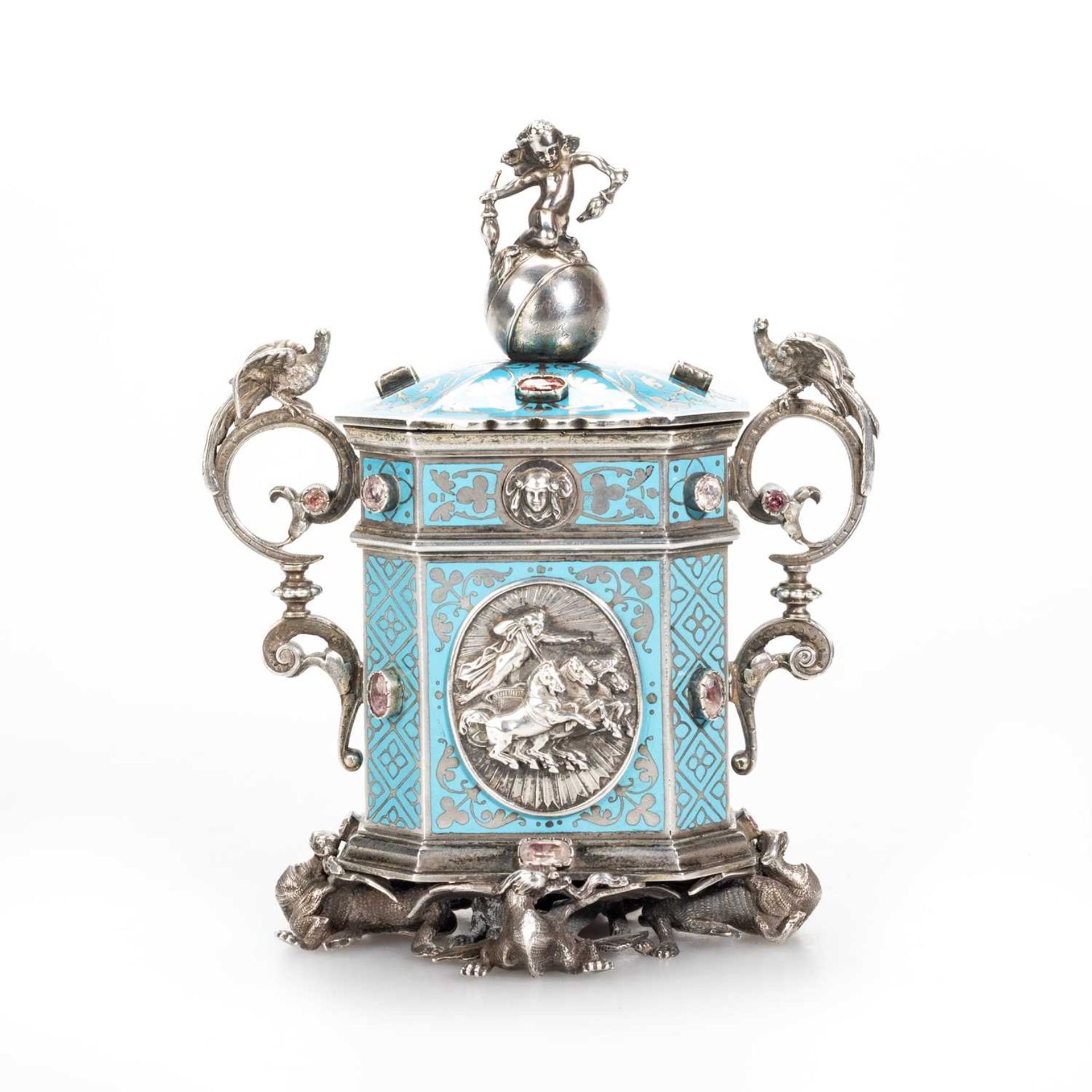 A 19TH CENTURY FRENCH SILVER AND ENAMEL TABLE VESTA, BY FRANÇOIS-DÉSIRÉ FROMENT-MEURICE (1802-1855) - Image 2 of 4