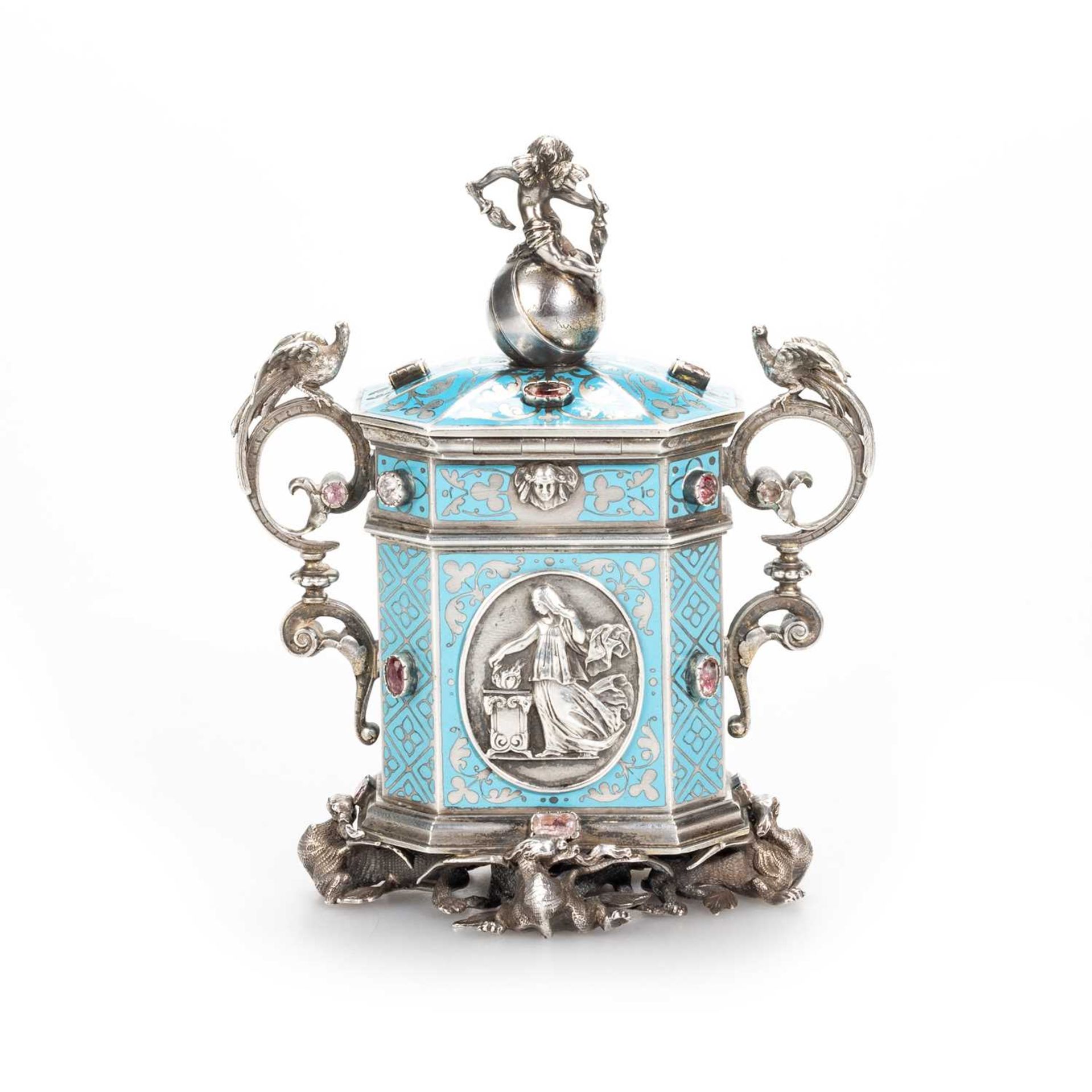 A 19TH CENTURY FRENCH SILVER AND ENAMEL TABLE VESTA, BY FRANÇOIS-DÉSIRÉ FROMENT-MEURICE (1802-1855) - Image 3 of 4