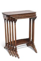 A QUARTETTO OF REGENCY MAHOGANY NESTING TABLES