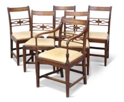 A SET OF SIX GEORGE III MAHOGANY DINING CHAIRS