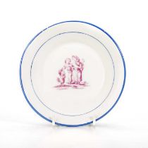 AN EARLY 19TH CENTURY TRANSFER-PRINTED SAUCER DISH