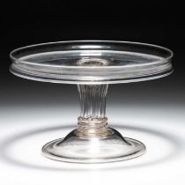 A SILESIAN STEM GLASS TAZZA, 18TH CENTURY