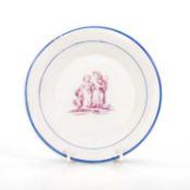 AN EARLY 19TH CENTURY TRANSFER-PRINTED SAUCER DISH