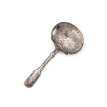 A GEORGE IV SILVER CADDY SPOON