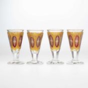 A SET OF FOUR BOHEMIAN SPIRIT GLASSES