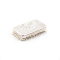 AN AMERICAN STERLING SILVER STAMP BOX