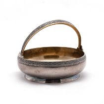 A RUSSIAN SOVIET-ERA SILVER SWING-HANDLE BASKET