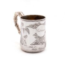 A CHINESE EXPORT SILVER MUG