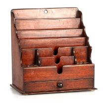 A 19TH CENTURY MAHOGANY WATERFALL CORRESPONDENCE RACK