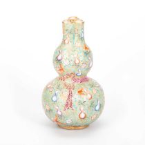 A CHINESE FAMILLE ROSE GOURD VASE