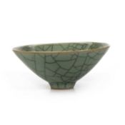 A CHINESE CRACKLE-GLAZED CONICAL BOWL