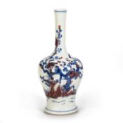 A CHINESE UNDERGLAZE BLUE AND COPPER RED VASE