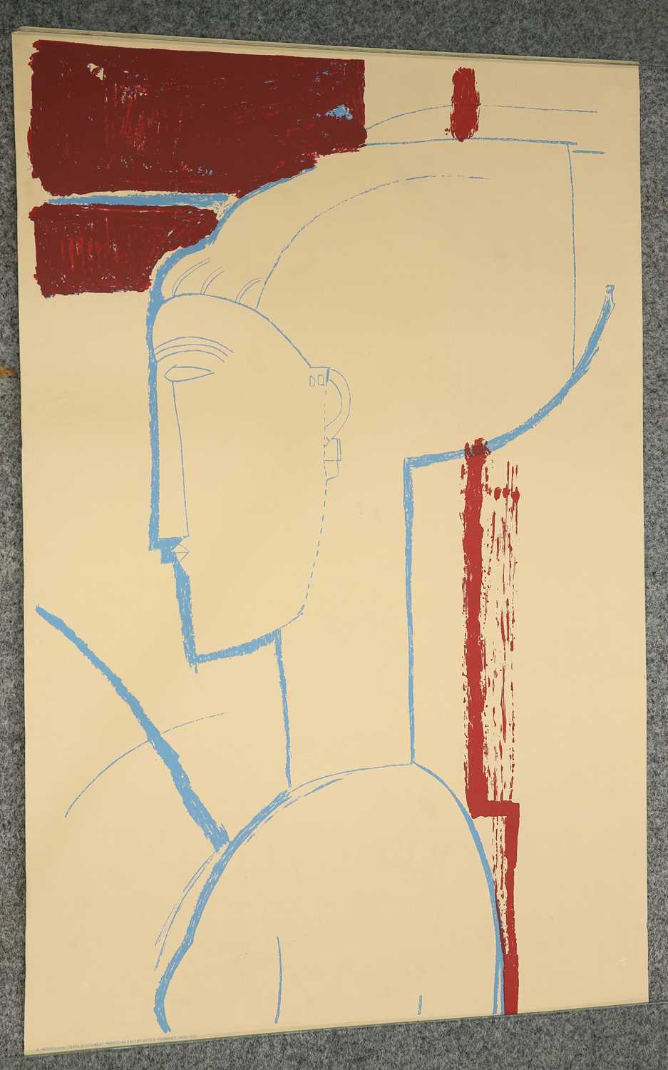 AFTER AMEDEO MODIGLIANI (1884-1920) TETES (RED) AND TESTA SCULTOREA - Image 2 of 5