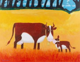 TONI GOFFE (CONTEMPORARY) COW AND CALF