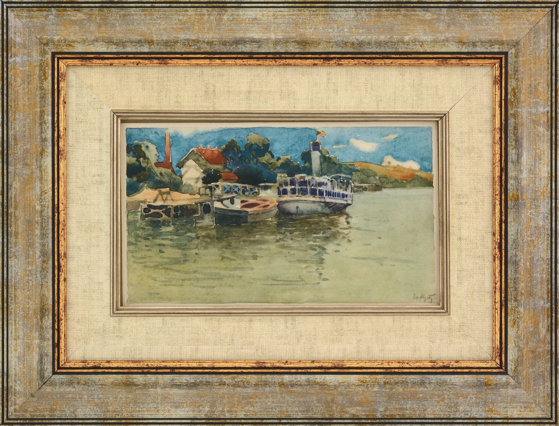 ALEXANDER NAKOV MUTAFOV /1879-1957/ "At the quay" - Image 2 of 4