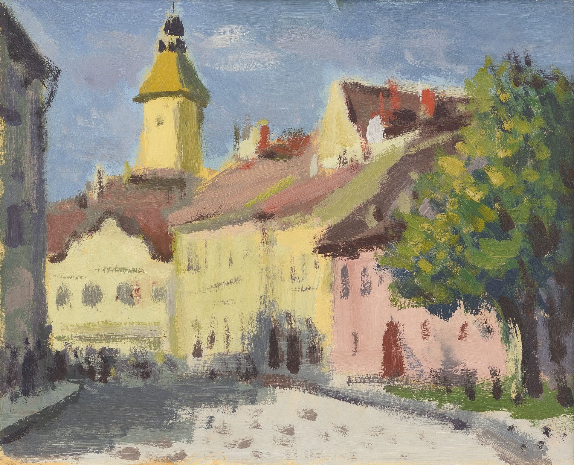 Vladimir Petrov Kavaldzhiev /1908-1988/ „View of the Square of the council in Brasov”