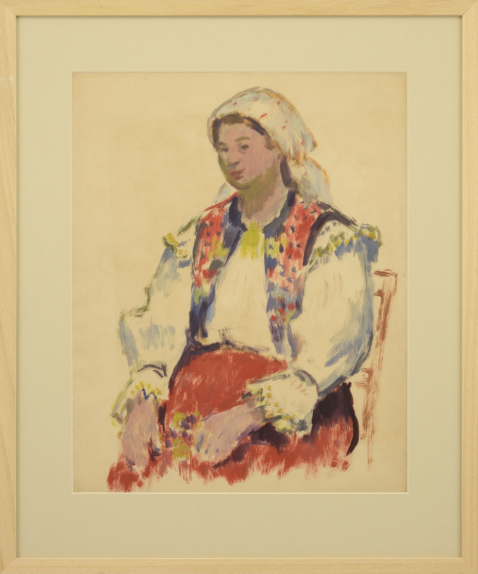 Vladimir Petrov Kavaldzhiev /1908-1988/ „Romanian woman in festive clothes” - Bild 2 aus 3