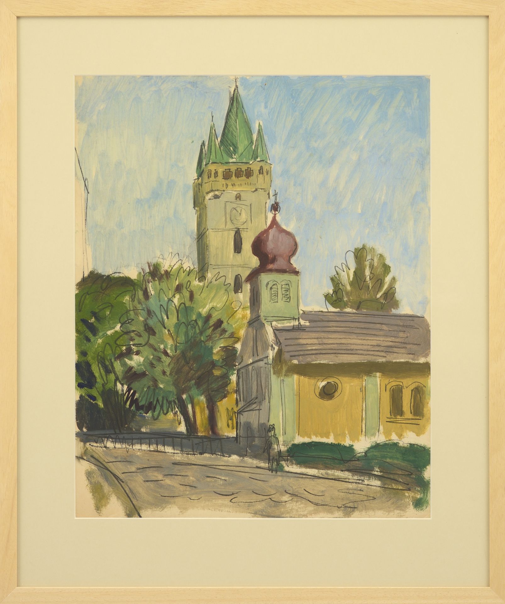 Vladimir Petrov Kavaldzhiev /1908-1988/ „View of the tower St. Stefan in Baia Mare” - Image 2 of 3