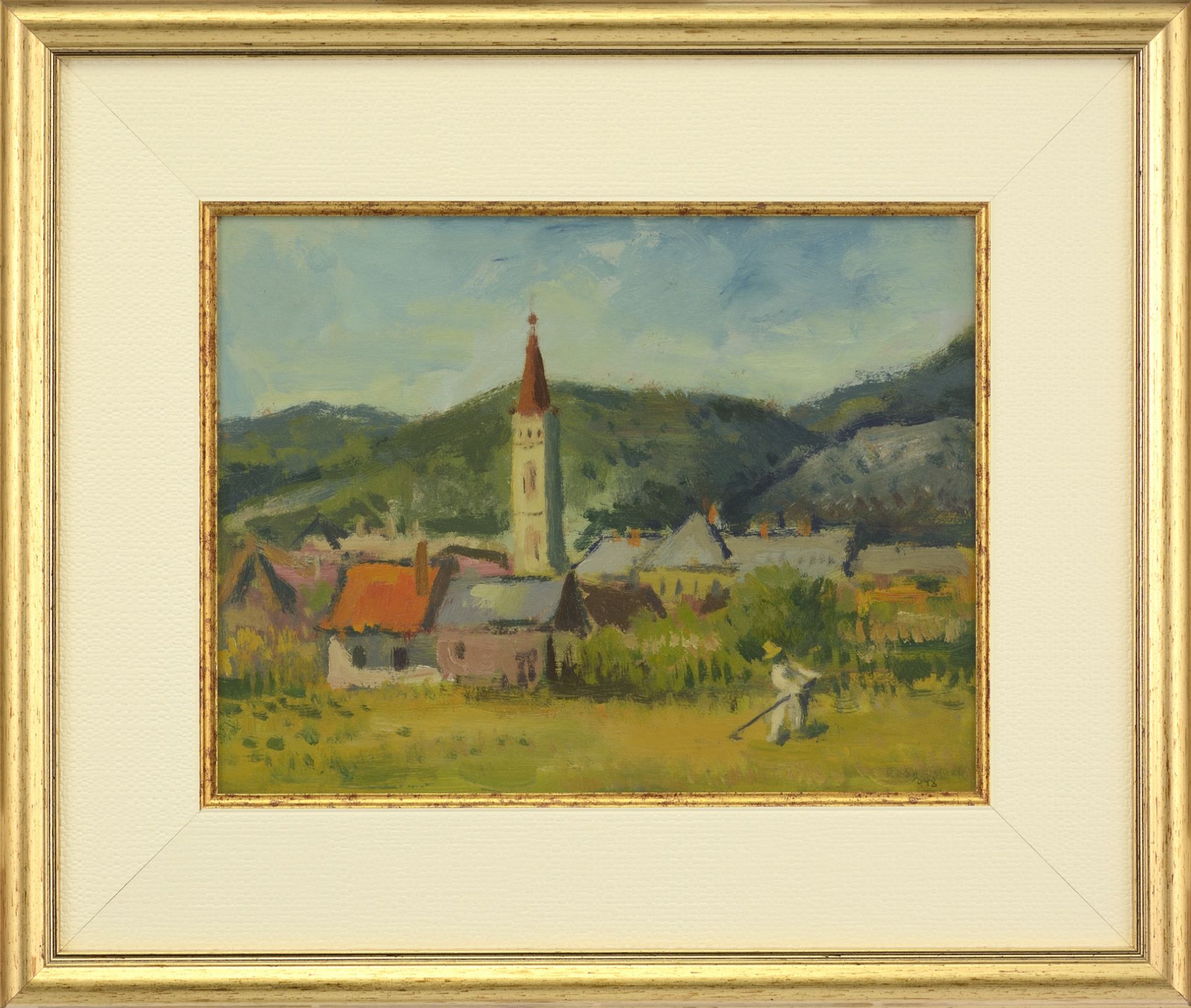 Vladimir Petrov Kavaldzhiev /1908-1988/ „Landscape with a haymaker” - Bild 2 aus 4