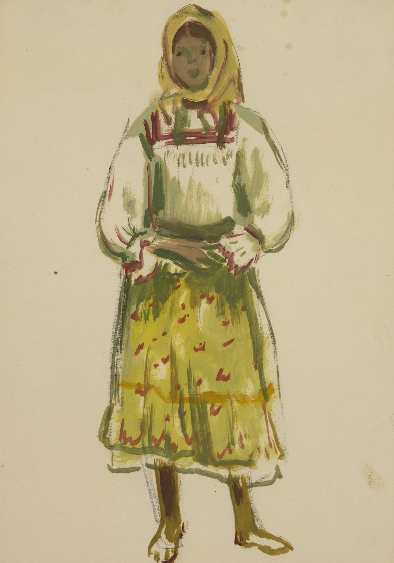 Vladimir Petrov Kavaldzhiev /1908-1988/ „A girl with a yellow headscarf”