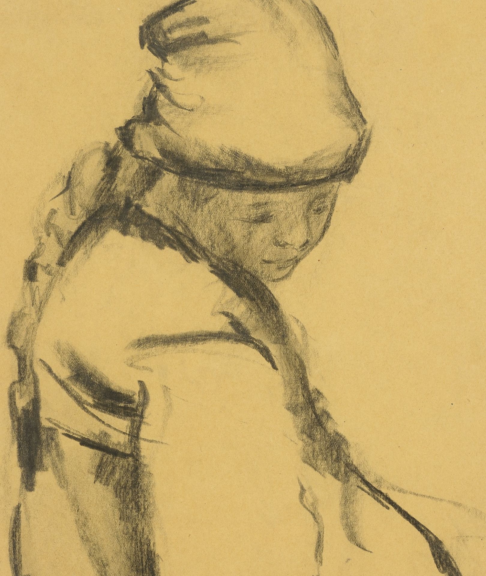 Vladimir Petrov Kavaldzhiev /1908-1988/ „A little girl with a headscarf” - Bild 3 aus 4