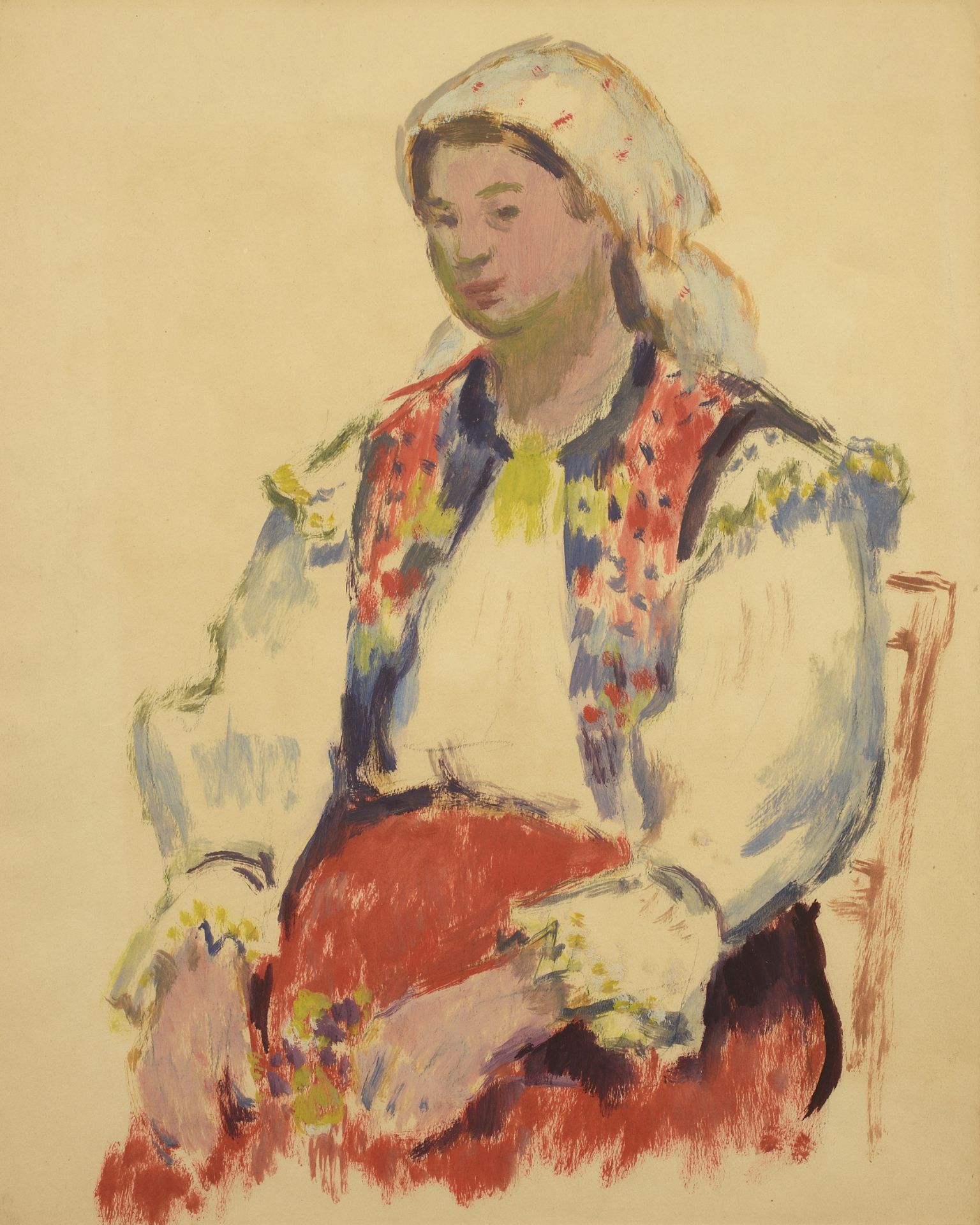 Vladimir Petrov Kavaldzhiev /1908-1988/ „Romanian woman in festive clothes”