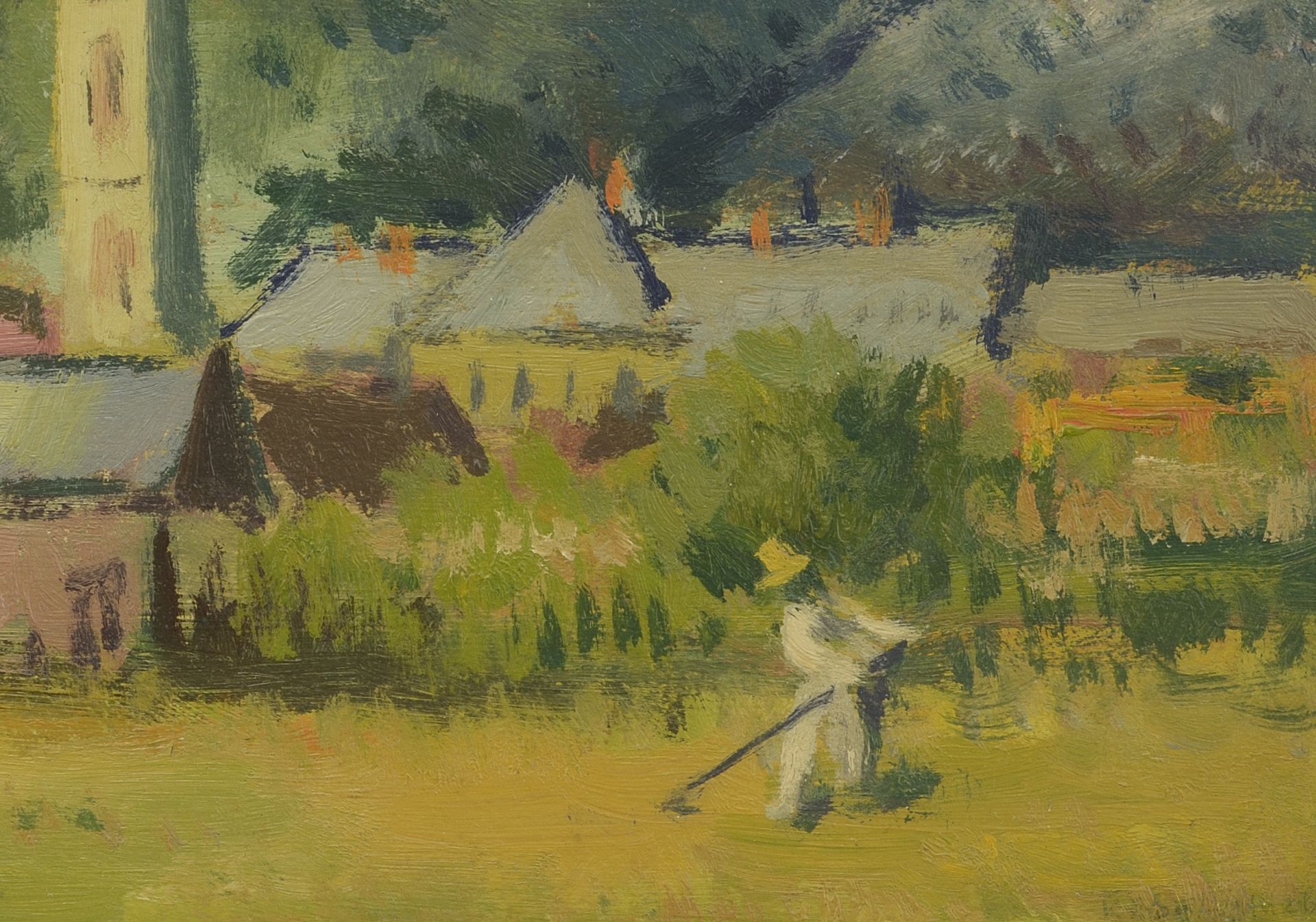 Vladimir Petrov Kavaldzhiev /1908-1988/ „Landscape with a haymaker” - Bild 3 aus 4