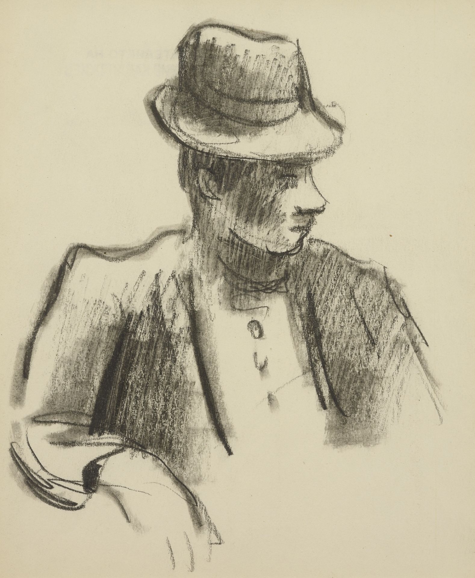 Vladimir Petrov Kavaldzhiev /1908-1988/ „Man with hat in profile”