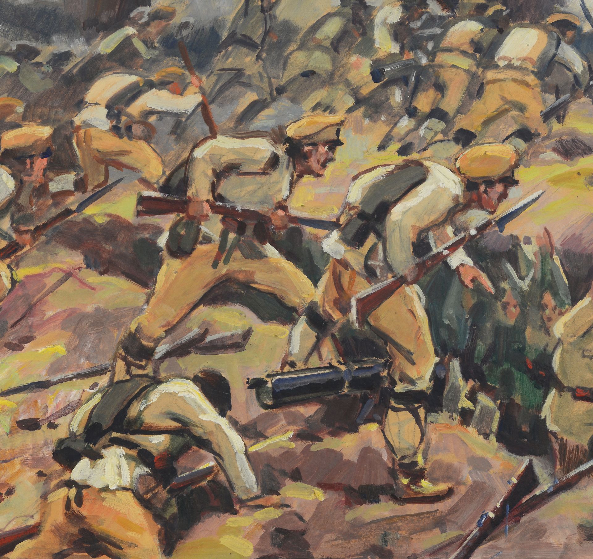 Dimitar Atanasov Gyuzhenov /1891-1979/  "Battlefield I" d.1938 - Image 4 of 5