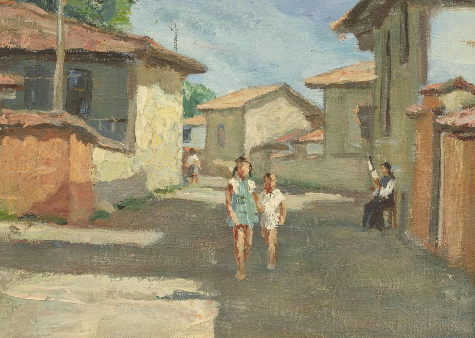 Hristo Ivanov Forev /1927-2005/  "Village Street - Kazanlushko" - Image 3 of 3
