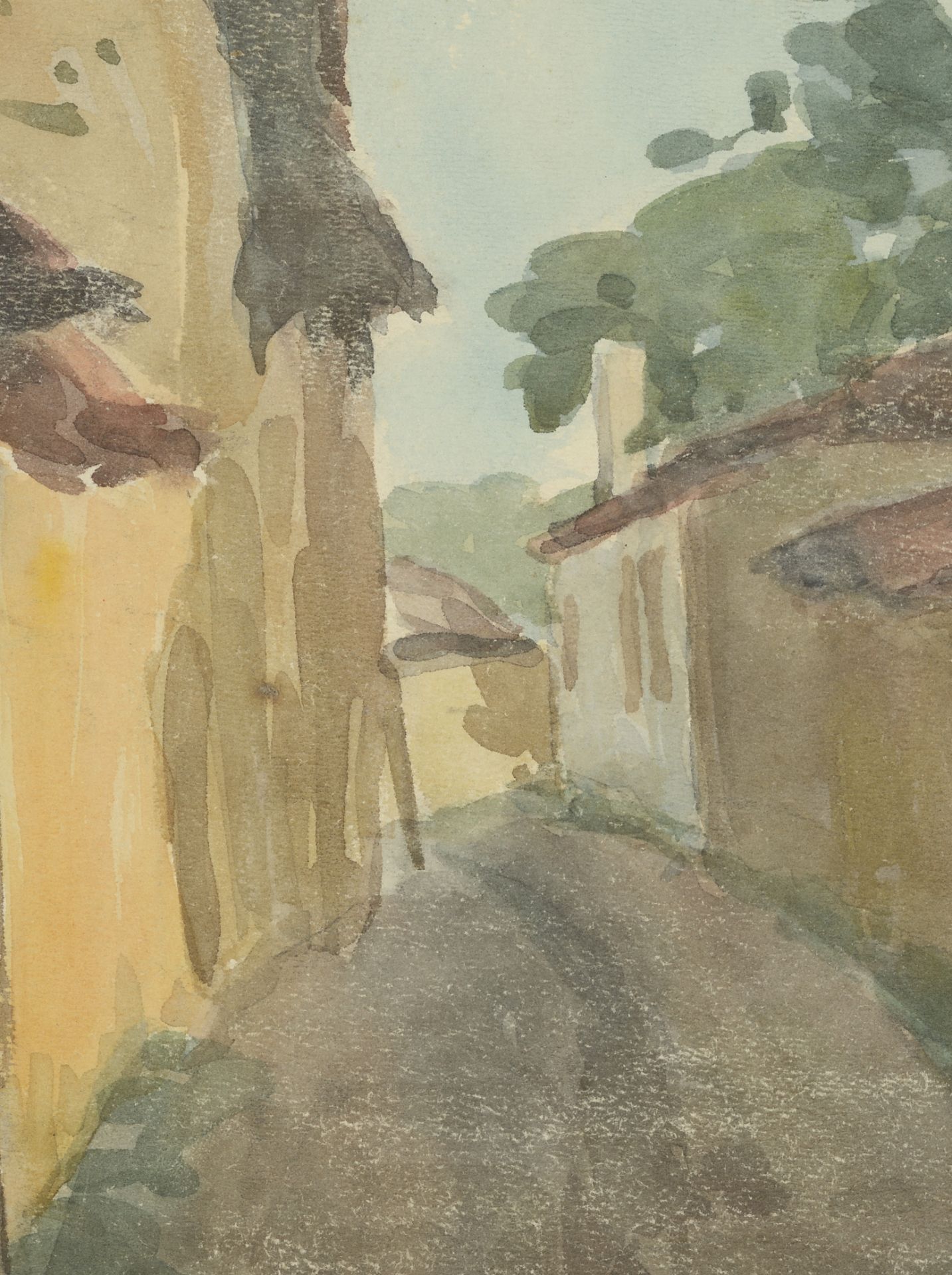 Stanyu Petrov Stamatov /1886-1963/  "Landscape with a street" - Image 3 of 4