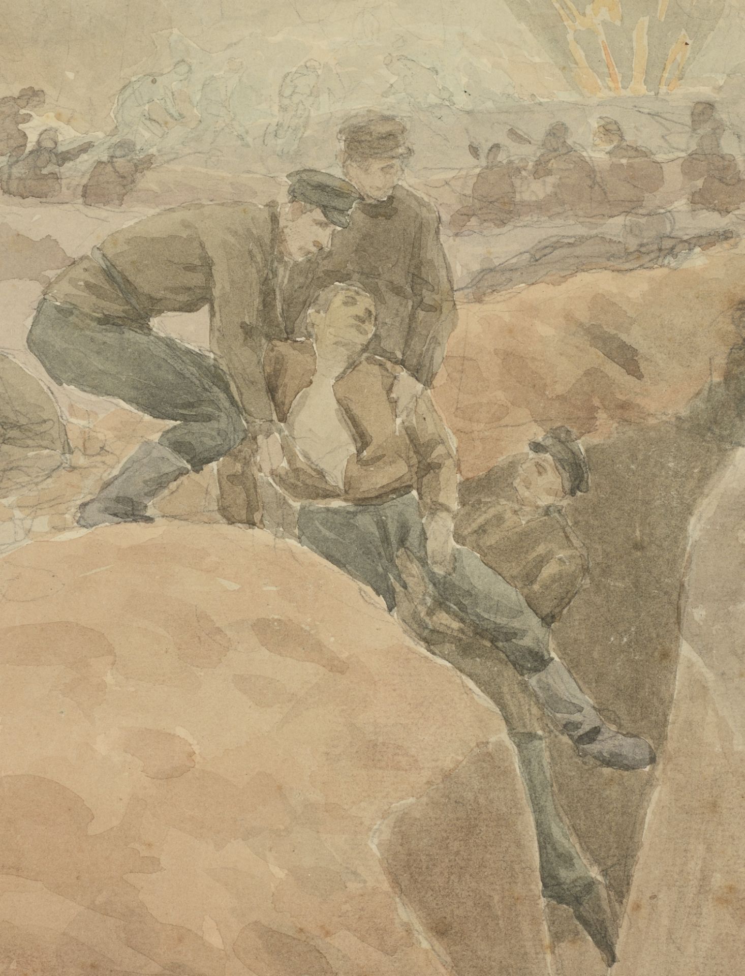 Stanyu Petrov Stamatov /1886-1963/   "In the Trenches" - Image 3 of 4