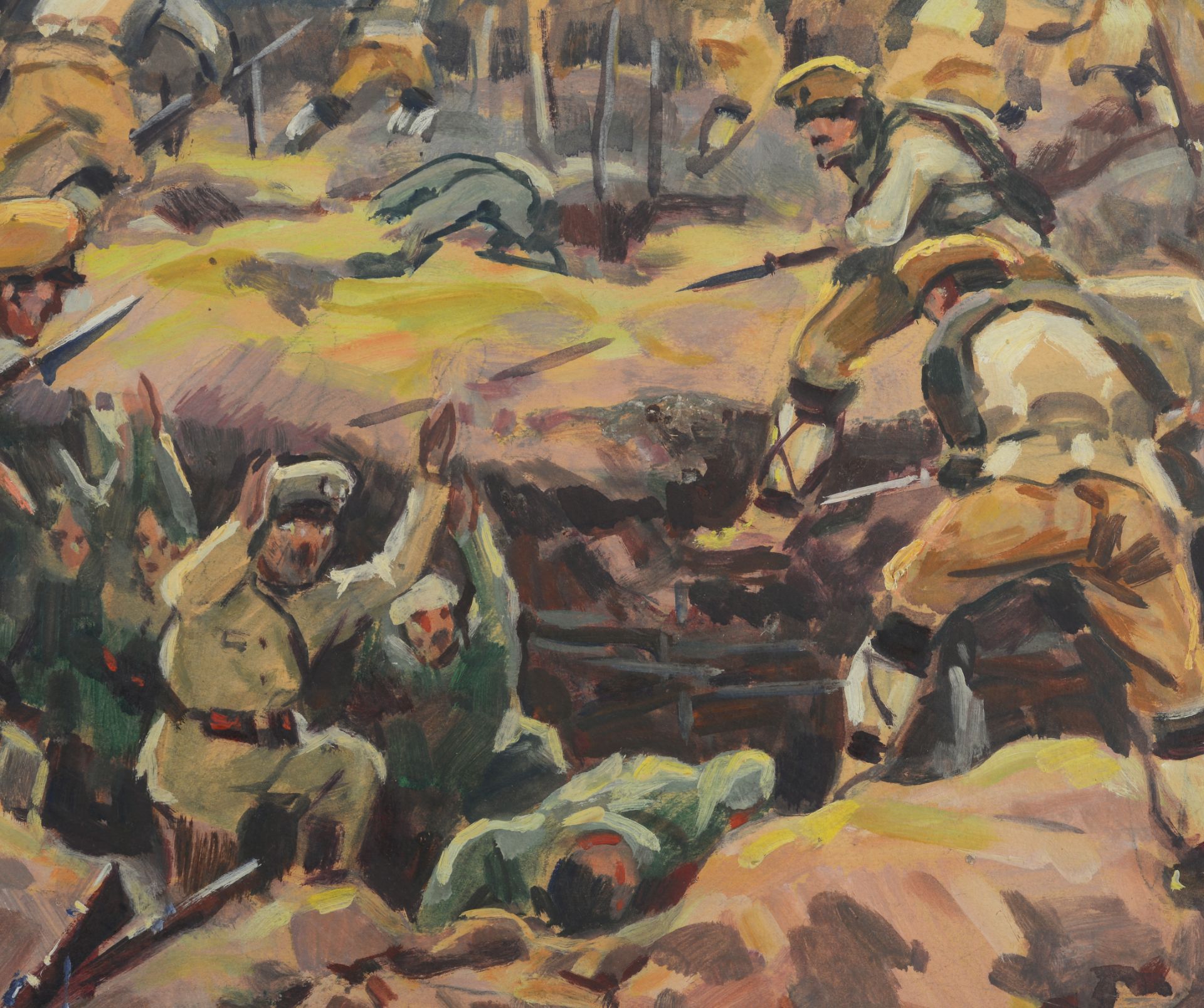 Dimitar Atanasov Gyuzhenov /1891-1979/  "Battlefield I" d.1938 - Image 3 of 5