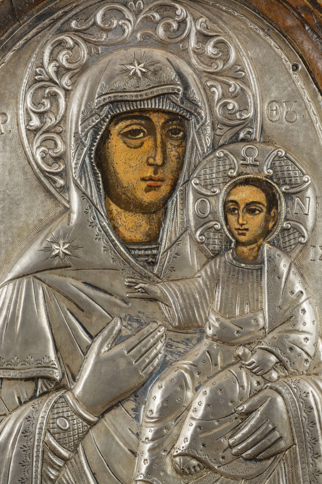 icon "The Hodegetria Mother of God, St. Nicholas, St. John the Forerunner, St. Charalampius"  - Bild 2 aus 3