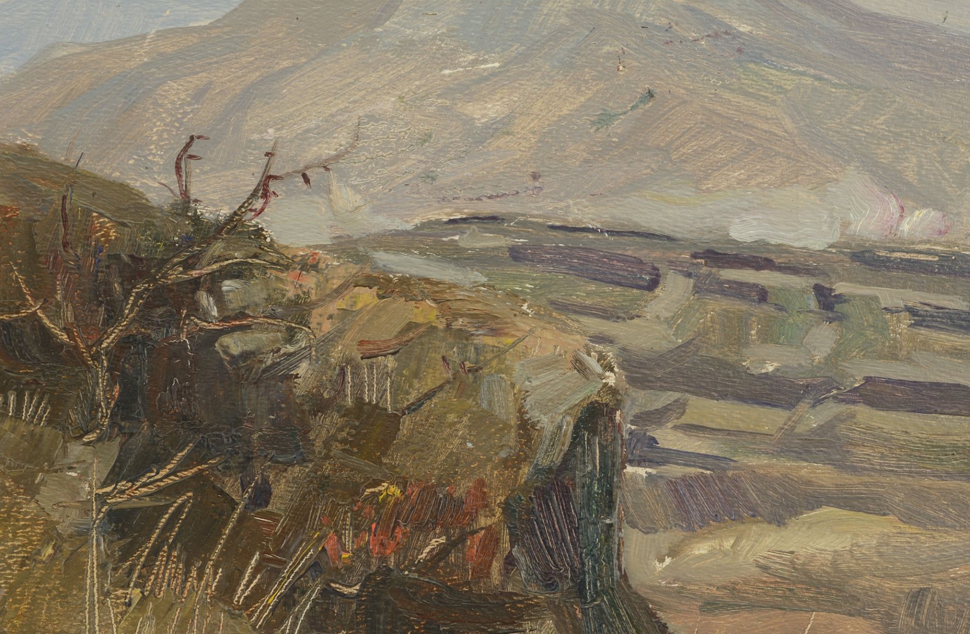 Dimitar Atanasov Gyuzhenov /1891-1979/  "Landscape with a Cross"  - Image 4 of 4