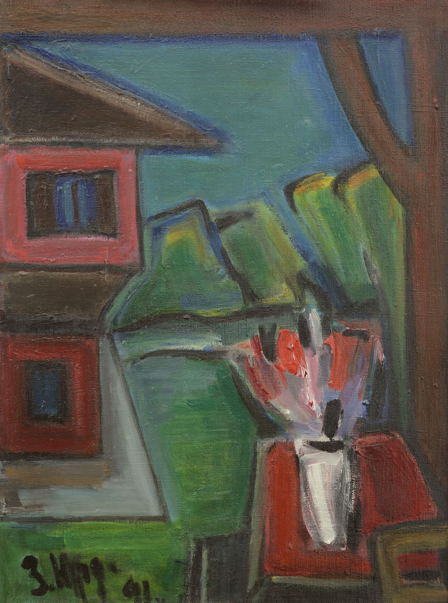 Zina Mihailova Yurdanova /1904-1998/  "By the window" d.1991