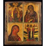 icon "Blessed Virgin Mary Joy for All Mourniers; Mother of God Three-handed ; St. Virgin; St. Nichol