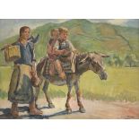 Ivan Petrov Ivanov /1909-1991/ 'With a donkey to the field" d.1944