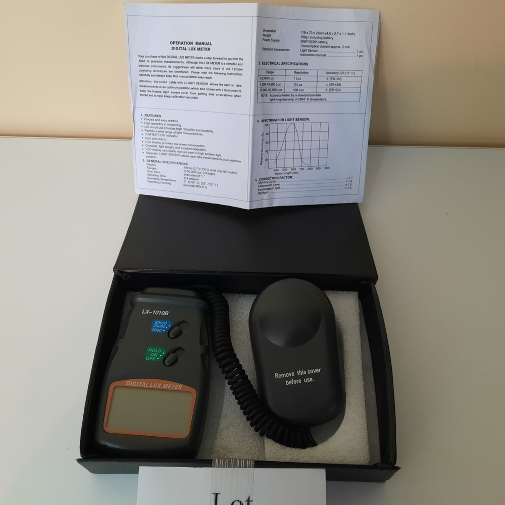 Digital Lux Meter, mod: LX-1010B