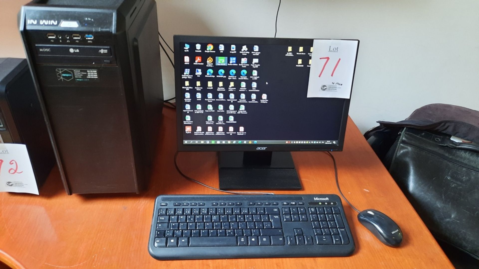 LOT: (4 pcs) INWIN Computer, Monitor, KB & Mouse (see photos for details)